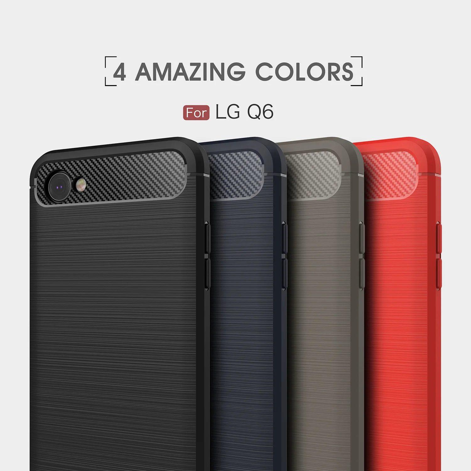 Carbon Fiber Case for LG Q6 M700a Soft Slim TPU Silicone Armor Back Cover LgQ6 Capinha M700dsn Plus Mobile Cases Coque |