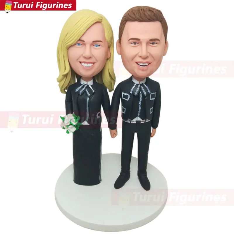 

Personalized Wedding Cake Topper Mariachi Bobble Head Clay Figurine Cake Topper Wedding Gifts