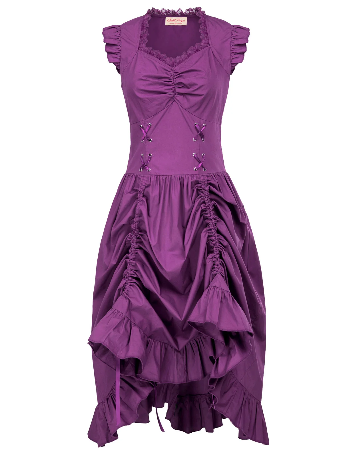 Женские платья в викторианском стиле Летние винтажные на шнуровке без рукавов с