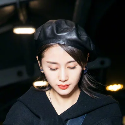 

Pu Leather Beret Hats For Women Winter Flat Cap Female Boina Feminina Fashion Autumn Winter Beret Cap Bone Gorras Painter