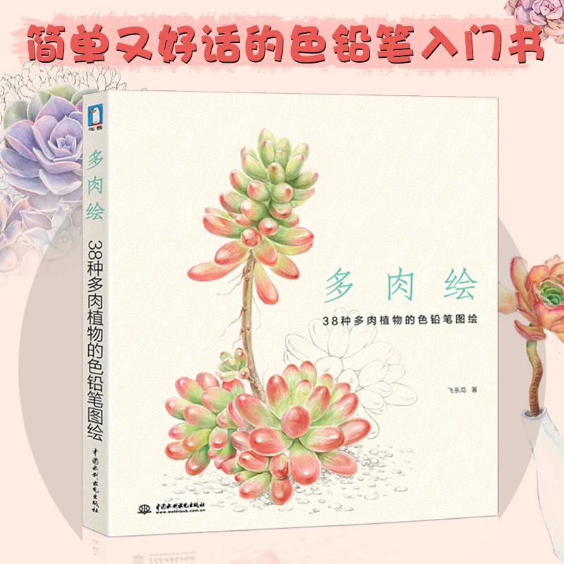 Новые китайские льняные картины цветные карандаши для рисования 38 суккулентов