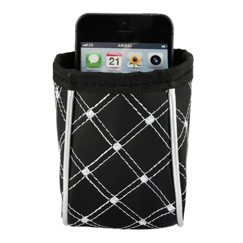 Car Storage Bag Outlet Vent Tidy Storage Box Car Organizer Auto Interior Accessories Pocket Glasses Phone Container PU Leather