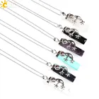 Модное эффектное ожерелье CSJA с розовым кварцем и драгоценным камнем, мужские и женские ювелирные изделия, подвеска с натуральным драгоценным камнем, прекрасная лягушка, ювелирные изделия E184