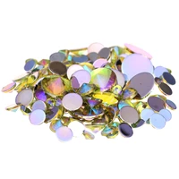 new rhinestones light yellow ab 4mm 5mm 6mm 10mm and mixed sizes glue on diamonds for backpack jewelry making supplies