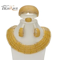 mukun fashion exquisite dubai jewelry set luxury golden color wedding in nigeria african jewelry wholesale jewelry accessories