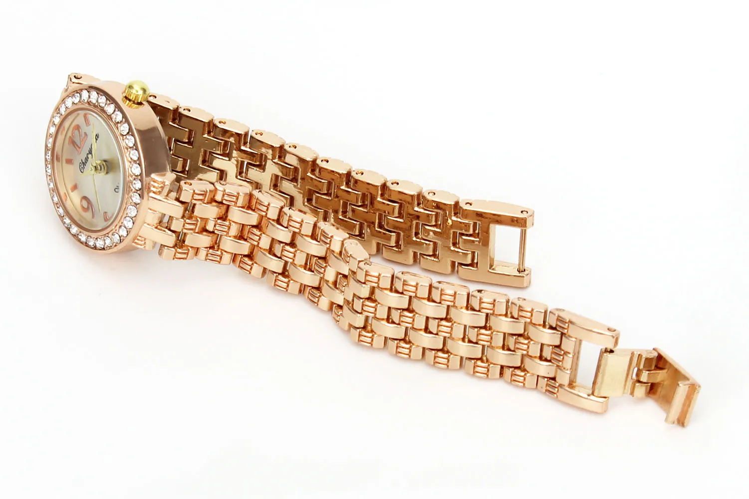 Новомодное очарование женщин Леди Девушка розовое золото браслет Кристалл цепь