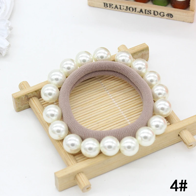 

Hot 2018 New Pearl Beads Hair Rope For Women Seamless Rings Headwear Girls Hair Modeling tool