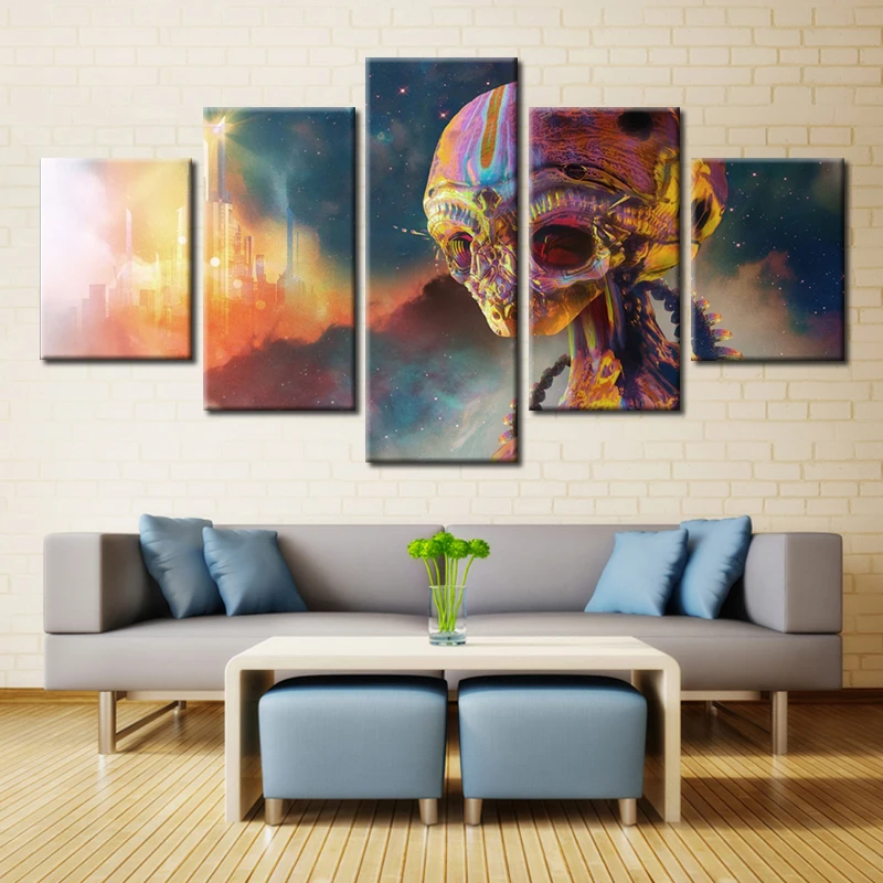 Инопланетяне партии живопись животных абстрактные стены Искусство спрей Холст