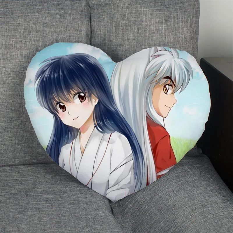 Новое поступление Заказная Наволочка на молнии крышка Inuyasha подушка в форме сердечка размер 41 х36 см, 47x42 см