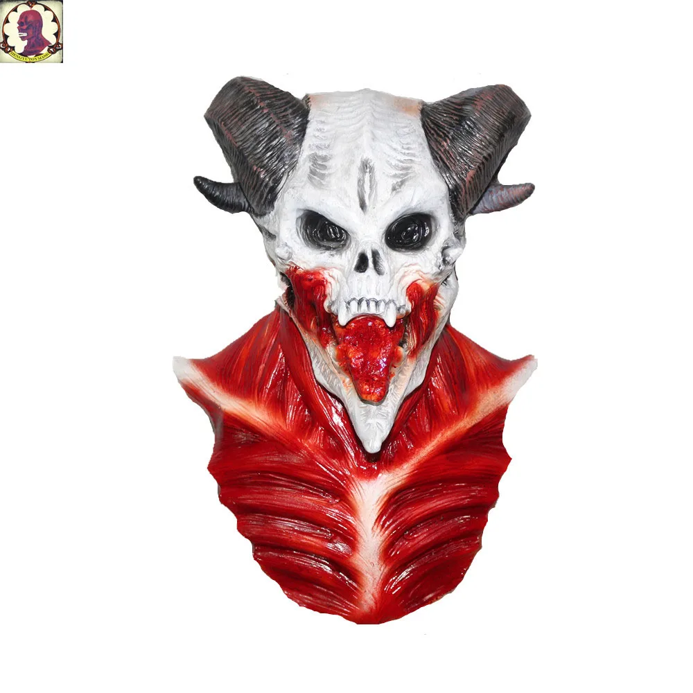 

2018 New Style Hot Sales Vivid Bloody Skeleton Horror Zombie Masks Latex For Halloween Party Decoration Props