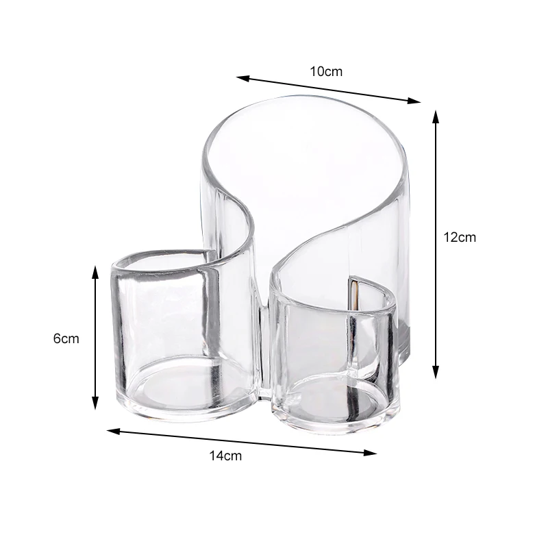 Clear Acrylic Makeup Brush Holder Desk Organizer Cosmetics Lip Eyeliner Storage Round Home Office Desktop | Дом и сад