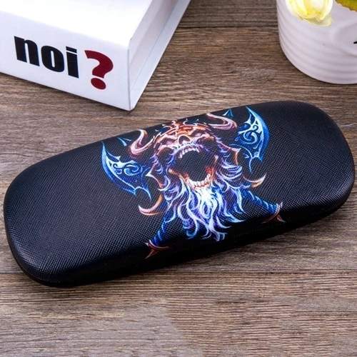 Женский и мужской персональный креативный кожаный металлический Чехол для очков с изображением скелета для близорукости для мальчиков и девочек, Студенческая коробка для очков - Цвет: 10