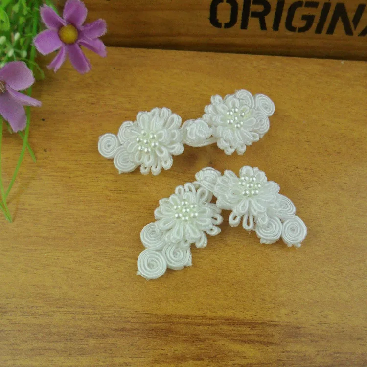 50 набор ремесло белый плетеный из бисера Стразы застежки кнопки китайская