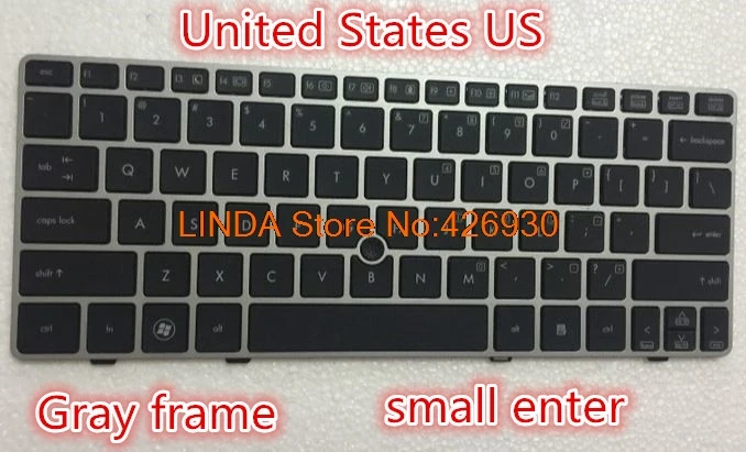 Клавиатура для ноутбука hp EliteBook 2560P 2570P Россия RU/США 701979 001 700948 691658 696693 271|us keyboard|laptop