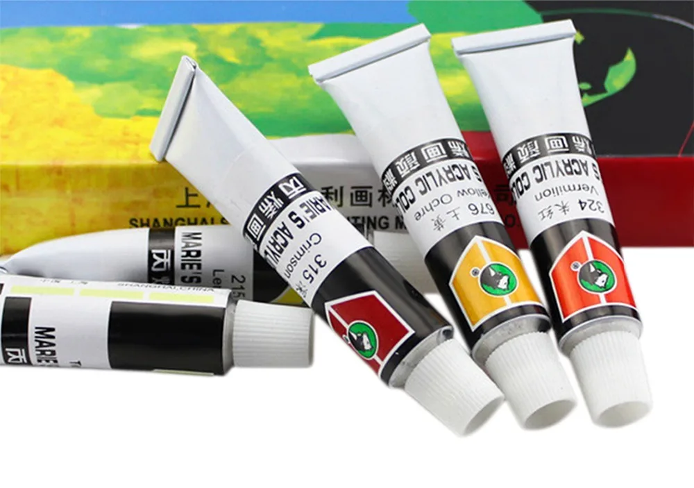 12/24 Цветной акрил Краски комплект для холста футболка глина керамика