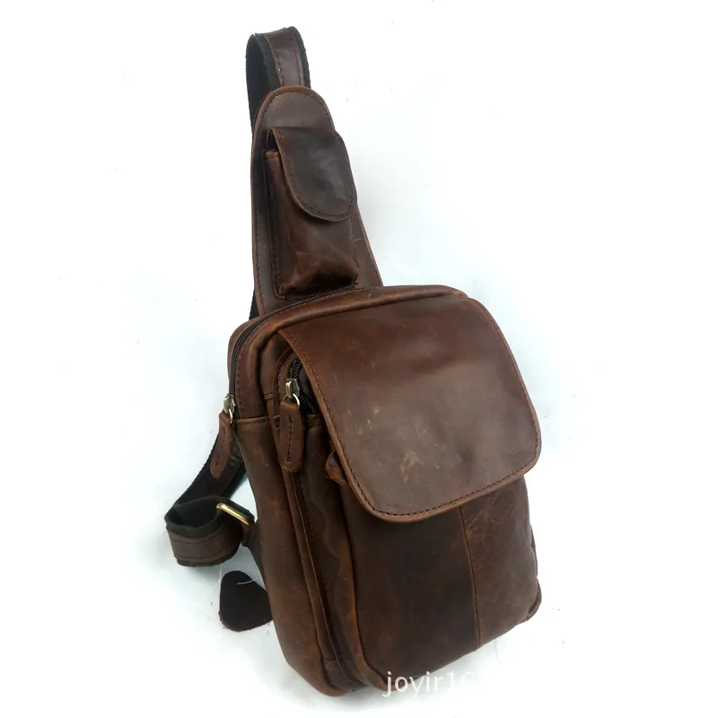 Первый слой кожаной мужской сумки оптом масло воск кожа ретро грудь crazy horsehide