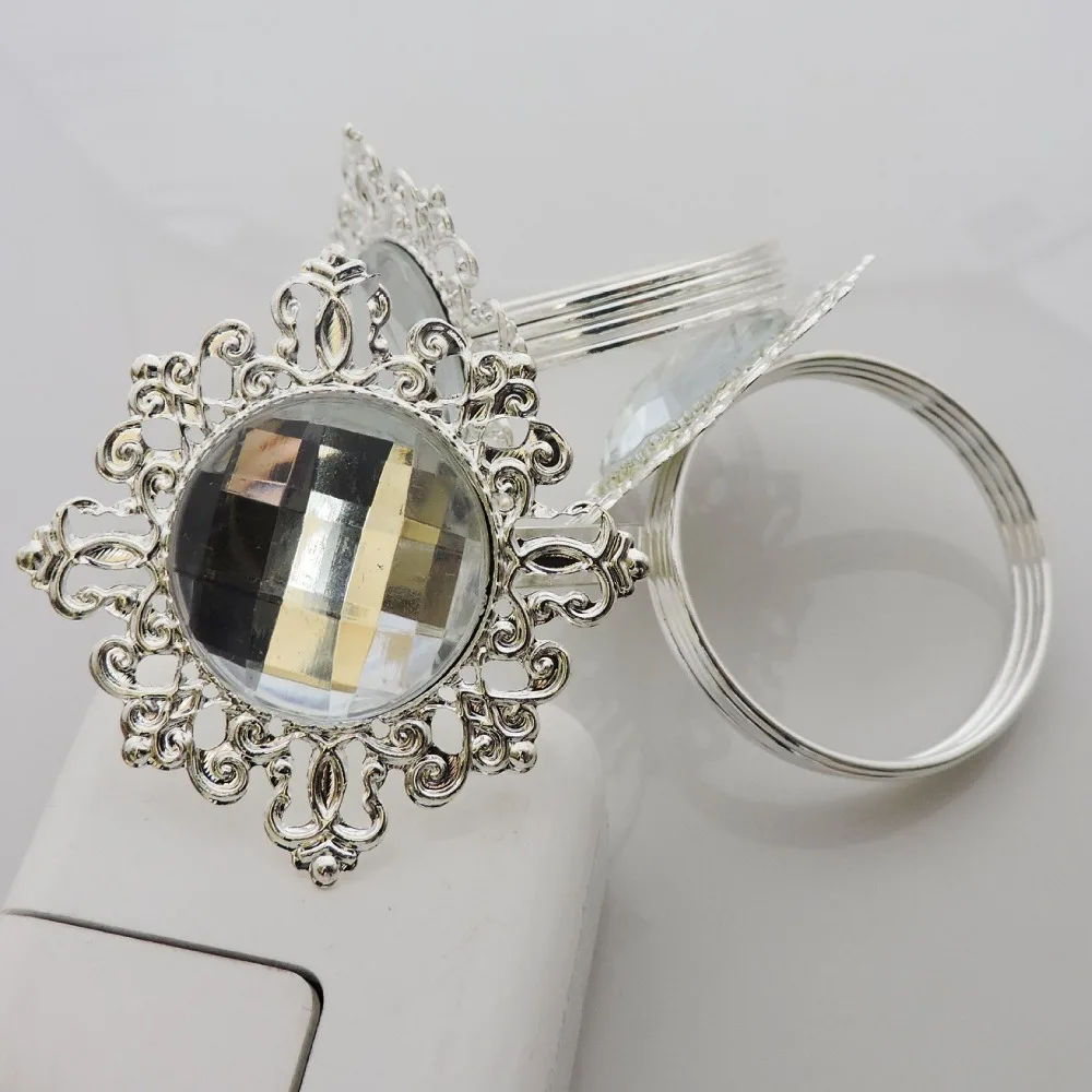Free shipping 12pcs/lot Diamond napkin ring crystal for hotel dining table and wedding party decoration Tools | Дом и сад