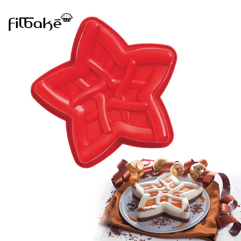 

FILBAKE Kitchen Accessories Bakeware Rising Five-pointed Star Shape Cake Mold Pan Pentagram Silicone Moulds Baking Tools