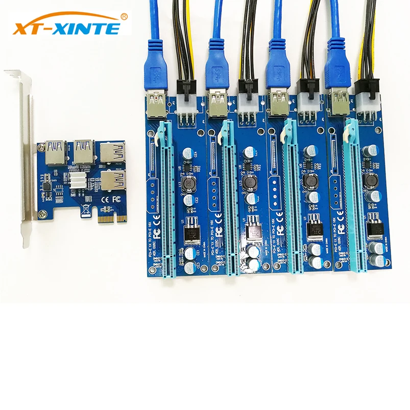 PCIe 1 4 PCI Express 16X Слоты Riser Card E 1X к внешнему e слот адаптер Порт мультипликатор Minning