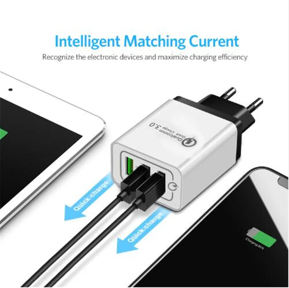 Быстрая зарядка QC 3 0 умный USB-порта для Xiaomi Samsung Huawei Зарядка адаптер быстрой