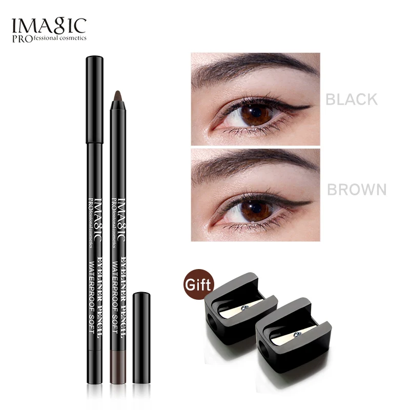 1brown1black IMAGIC подводка для глаз, женская, коричневая, очень стойкая, псевдо-гладкая, для макияжа, водостойкая и влагостойкая, не легко отбеливать - Цвет: 1brown1black