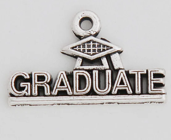 

50pcs GRADUATE Doctor cap charm Antique Silver zinc alloy Pendant Handmade earring bracelet necklace Jewelry Making DIY