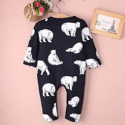 2017 Детский Теплый комбинезон с длинными рукавами для маленьких мальчиков боди