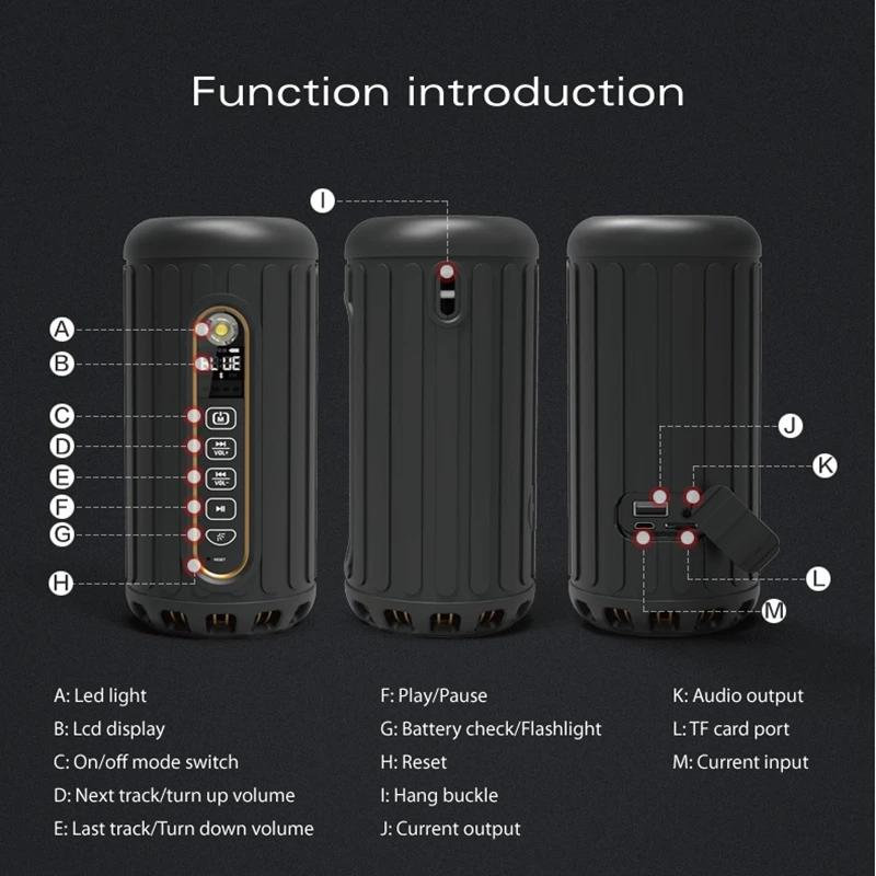 Портативный Открытый Велоспорт Bluetooth динамик 6600 мАч power Bank мощный