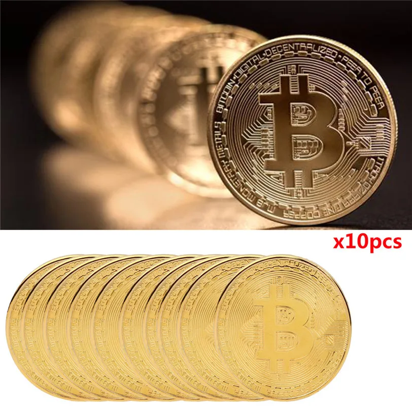 10 шт/1 шт позолоченная монета BTC Биткоин коллекция монет искусство Коллекция подарков физическая коллекция монет памятные монеты