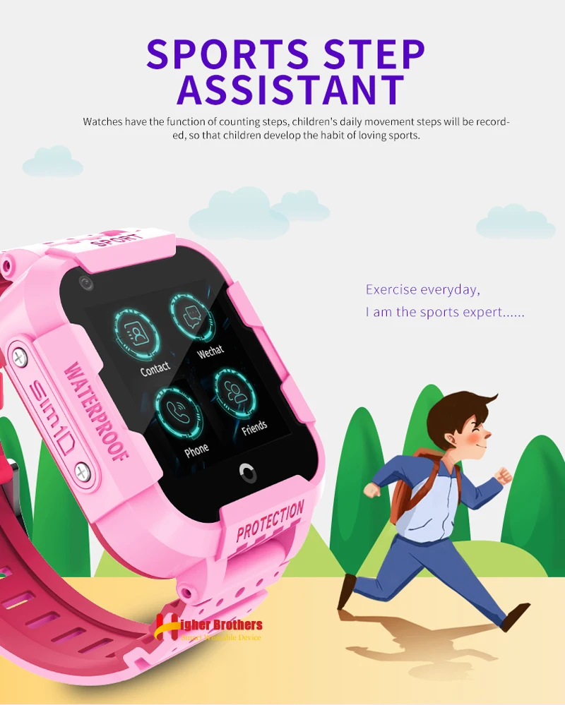 IPX7 водонепроницаемый смарт 4G Удаленная камера gps Wi-Fi ребенок Студент Smartwatch SOS видео вызов монитор трекер местоположение телефон часы