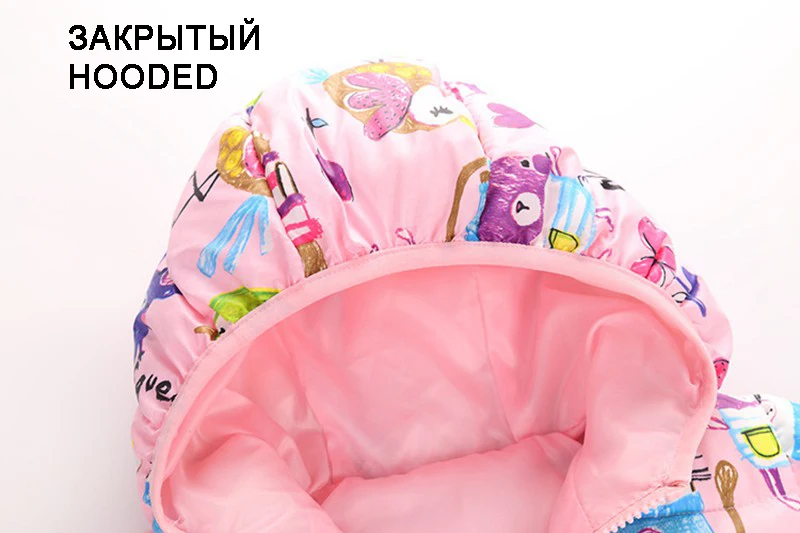CROAL chery/80-130 см зимнее пальто для девочек с граффити из мультфильма Плотная