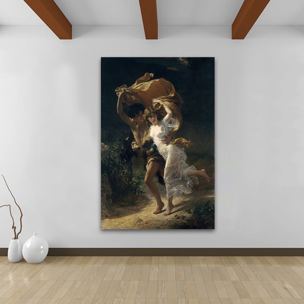 

JQHYART Wall Art Decor Canvas Oil Love Painting Classical Canvas Wall Painting Picture The Storm for Living Room No Frame