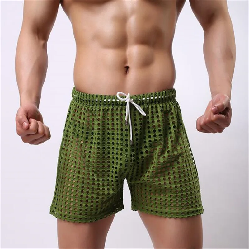 Мужские повседневные шорты мужские Модные дышащие сексуальные сетчатые шорты|men