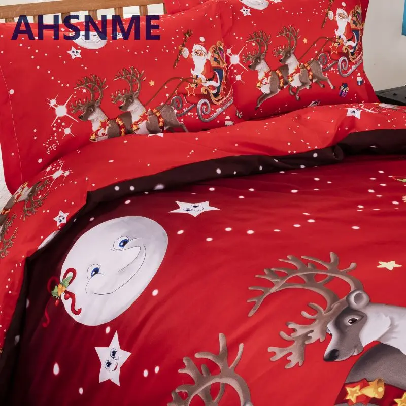 AHSNME 3 шт Новый год Noel Комплект постельного белья Санта Клаус фестивали детский