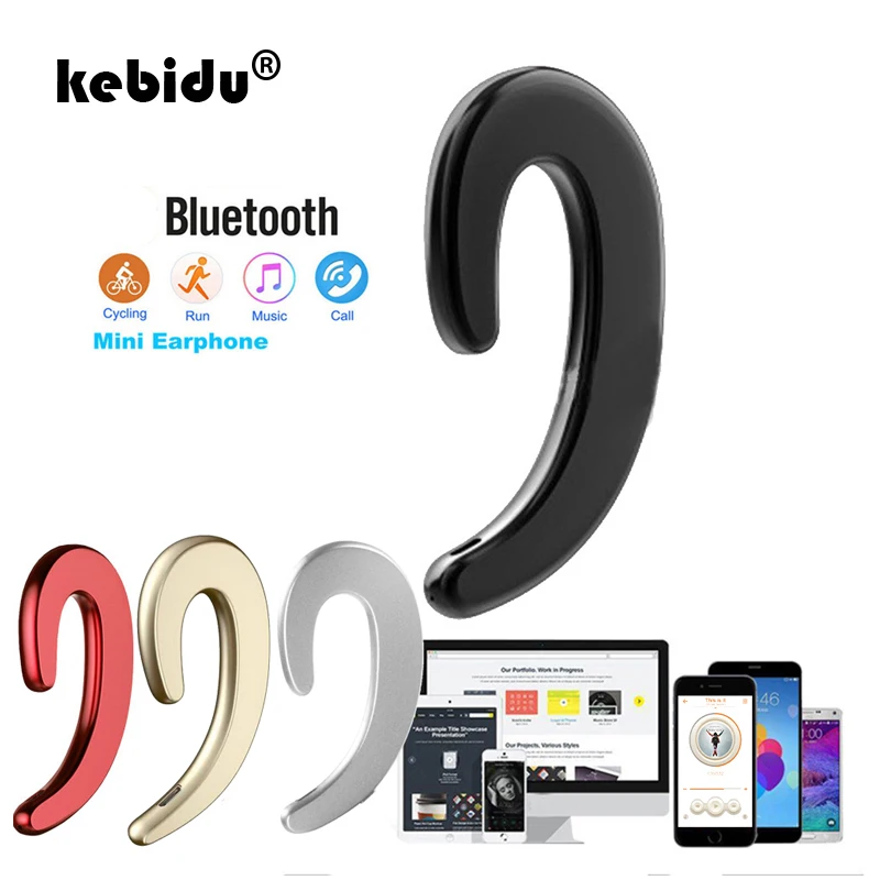 Kebidu наушники с костной проводимостью, беспроводные Bluetooth 4,2, Спортивная стереогарнитура для ноутбука, планшета, для xiaomi, для iphone 7, 8 X