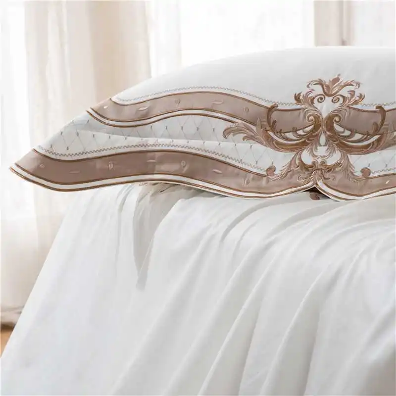 4 шт. постельное белье из египетского хлопка queen King size простыня пододеяльник наволочка прекрасный рококо дизайн принцесса стиль элегантный