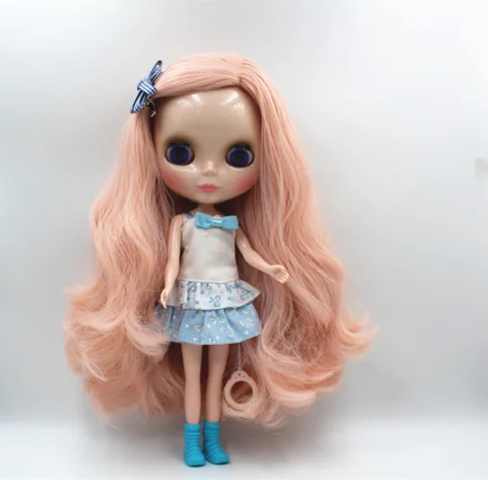 Кукла Blygirl Blyth розовые волнистые локоны № 125 5 7 суставов нормальный цвет кожи|blythe