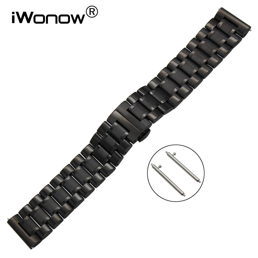 

Stainless Steel Watchband 22mm for Samsung Gear S3 Classic Frontier Gear 2 Neo Live Watch Band Quick Release Wrist Strap Black