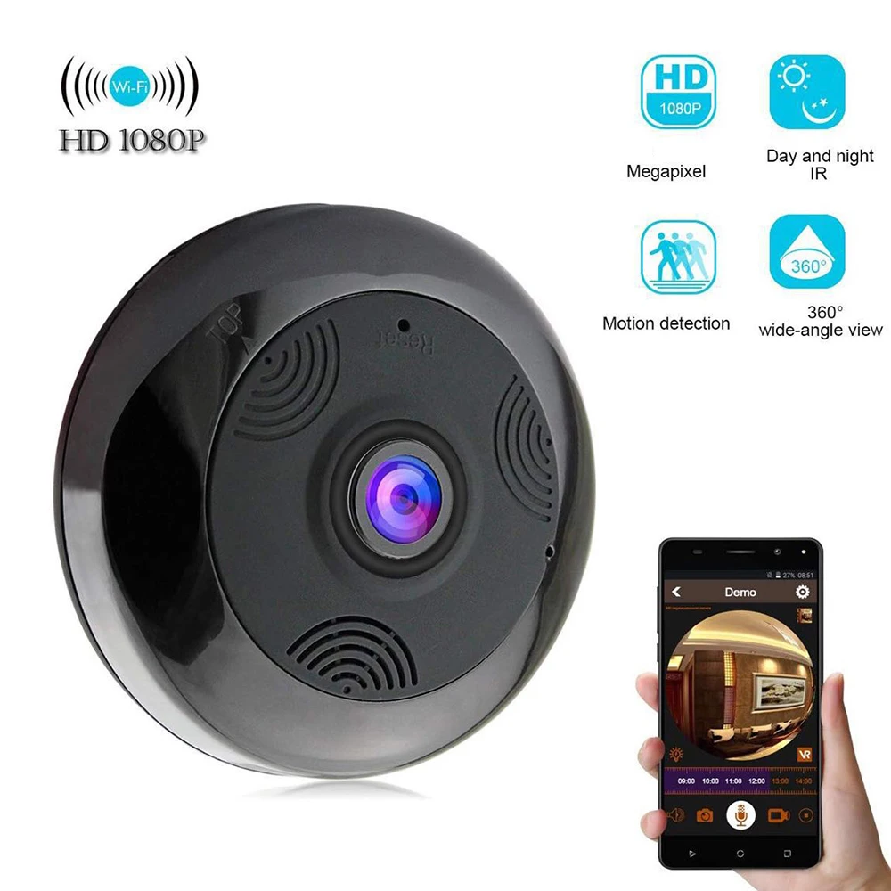 FREDI потолок рыбий глаз 1080P IP камера 360 градусов панорамная беспроводная WiFi домашняя камера безопасности инфракрасная камера ночного видения CCTV Камера