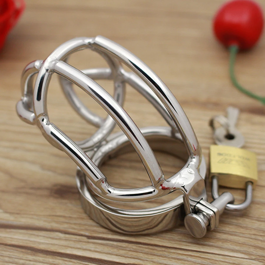 Big Chastity Belt Male device Stainless Steel cock Cage Sex Toys for men steel chastity cage metal rings sexo pene | Красота и