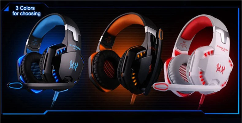 Kotion каждый G2000 Игровые наушники шлем Стерео Бас игры наушники гарнитуры с микрофоном светодио дный свет для компьютера PC audifonos gamer