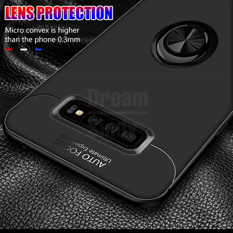 Роскошный противоударный металлический чехол с кольцом для Samsung Galaxy S8 S9 Plus S10 Lite