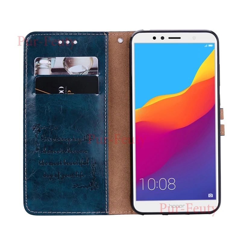 Cases For Huawei Honor 7C C7 AUM L41 5.7&quot Leather Lanyard Flip Accessory Cover for PRO LND-L29 5.99&quot Phone | Мобильные
