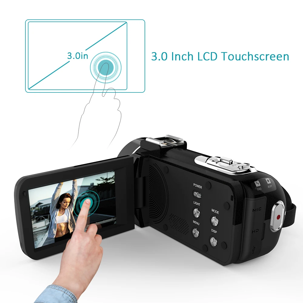 Andoer HDV Z20 1080P Full HD 24MP WiFi цифровая видеокамера с микрофоном 3 0 &quotсенсорный экран
