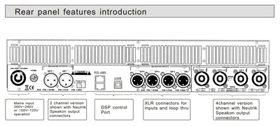 Dsp-10kq 4 x 2200 Вт 5.1-канальный акустическая система управления цифровой объемный DSP