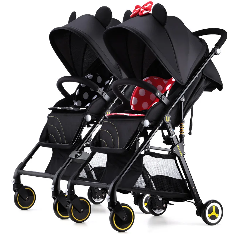 Детская коляска babyfond с высоким пейзажем для близнецов, легкая детская коляска для второго ребенка, может быть в самолете