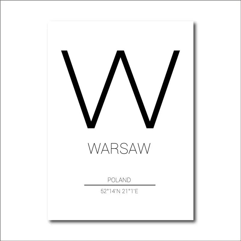 ZS041 Poland Warsaw City рисунок с картой плакаты и репродукции, настенное Искусство картинки для поляков гостиной украшения дома - Цвет: ZS041