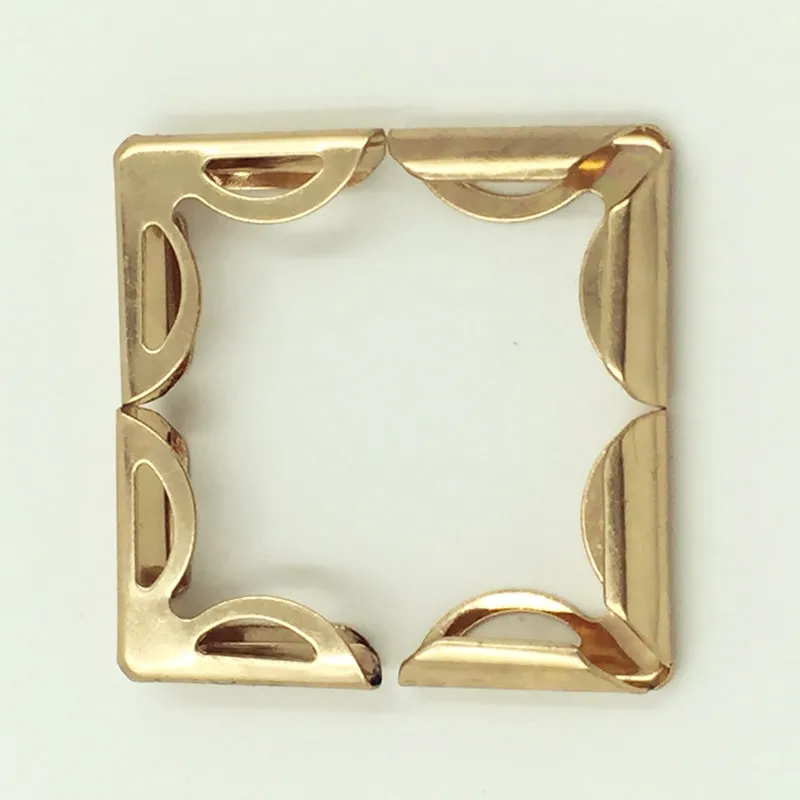 Шт. 100 шт. розовое золото полые книга меню альбомы папки угол металлические углы