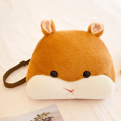 light brown Candice guo плюшевая игрушка мягкая кукла мультфильм животное Q хомяк подушка для головы Подушка Рука теплая сумка через плечо ребенок пакет 1 шт - Цвет: light brown