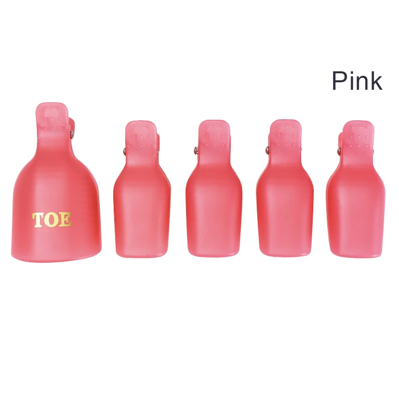 Toe Pink 5 шт. УФ-средство для снятия гель-лака обертывания замачивающийся колпачок пластиковый зажим для ногтей для снятия лака для ног и ног маникюрный набор инструментов для дизайна ногтей - Цвет: Toe Pink